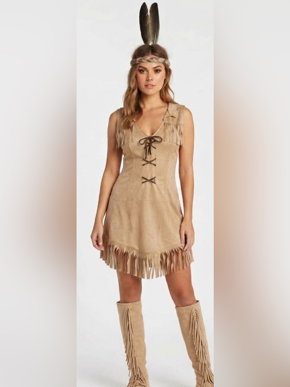 Disney The Lone Ranger Tonto Style Costume Dress & Fringe Leg Warmers Size S (4)